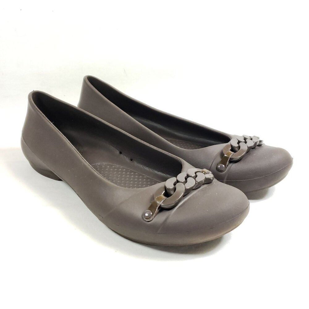 Crocs Women's Size 9 Gianna Link Flats Brown Loafers